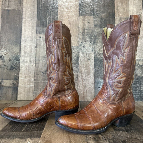 Montana Vintage Alligator Cowboy Boots Mens 10 D