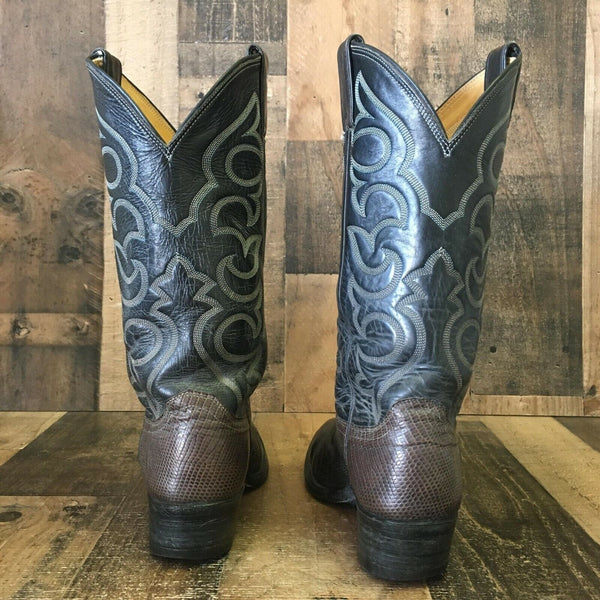 Justin Vintage Lizard Cowboy Boots Mens 8 E