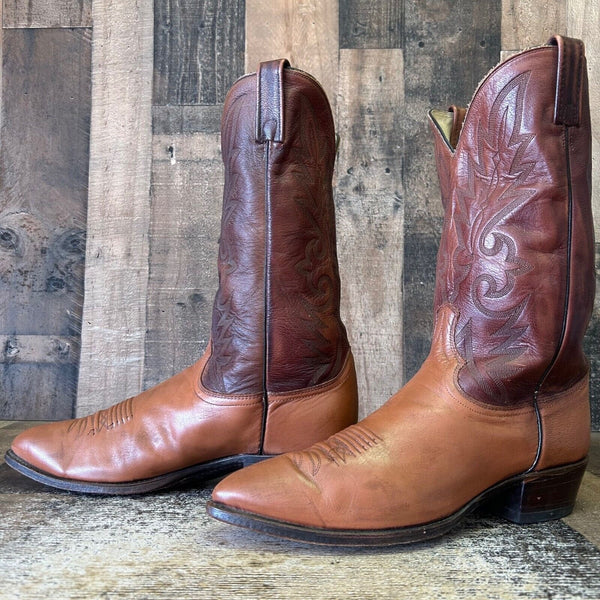 Dan Post 16782 Vintage Brown Extra Wide Cowboy Boots Mens 12 EW