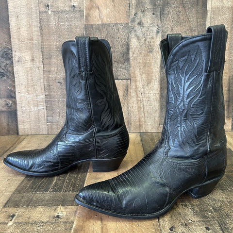 Tony Lama Vintage Teju Lizard Cowboy Boots Womens 9.5 M