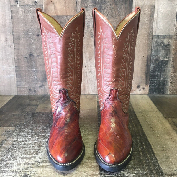 Tony Lama Vintage Eel Gold Label Good Year Sole Cowboy Boots Mens 8 D