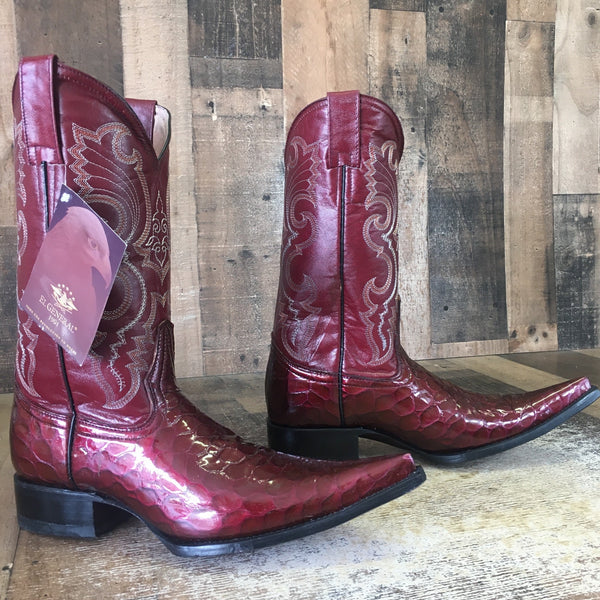 El General Pointed Toe Patent Leather Cowboy Boots Mens 7.5