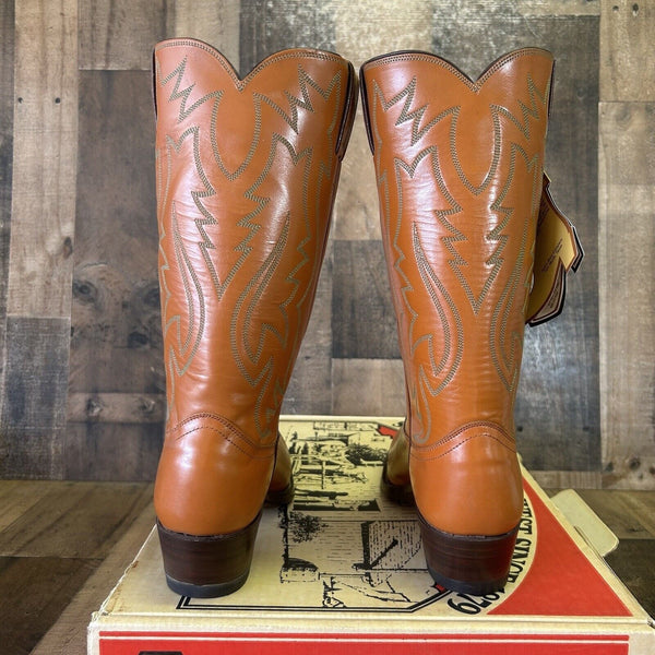 Justin 2015 Vintage Pointed Toe Cowboy Boots Mens 8 A