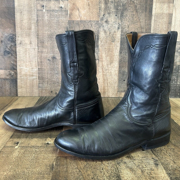 Lucchese L8415 Black Roper Cowboy Boots Mens 11.5 D