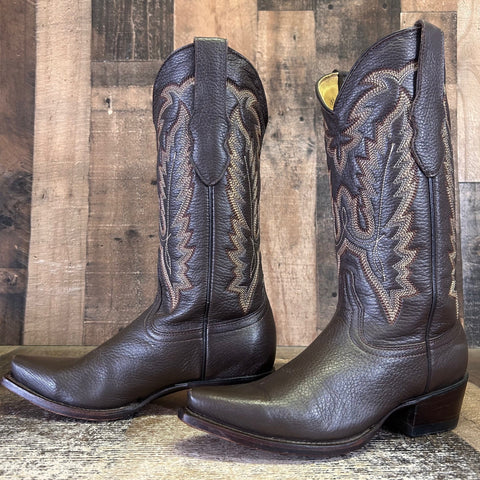 Los Altos Snip Toe Brown Cowboy Boots Womens 7 M