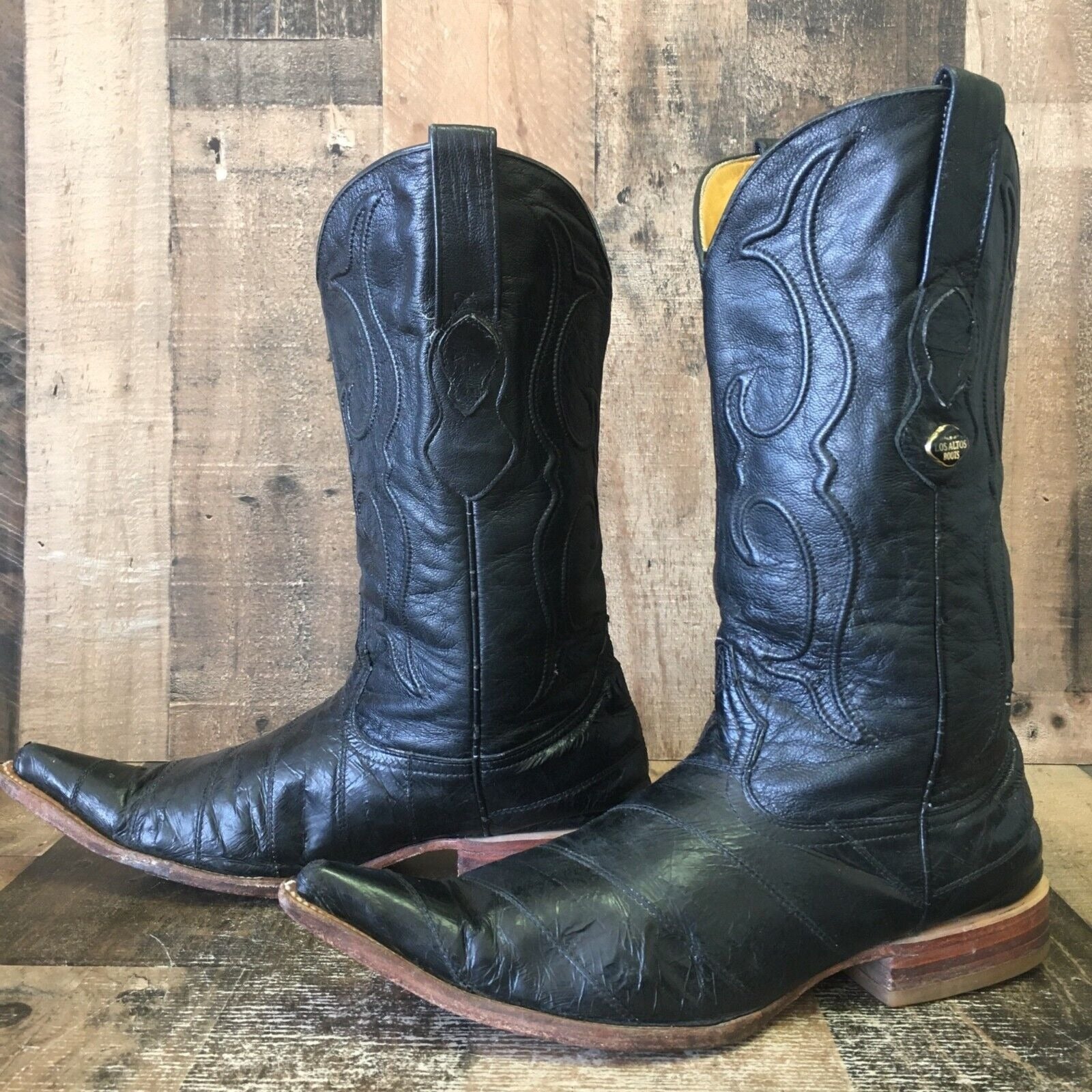 Los Altos Eel Pointed Toe Cowboy Boots Mens 9.5 EE