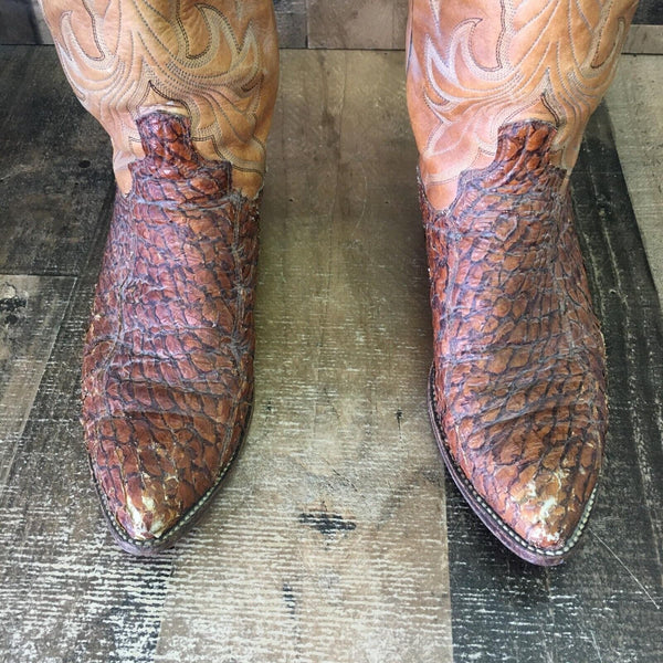 Dan Post Vintage Sea Bass Cowboy Boots Mens 8 D