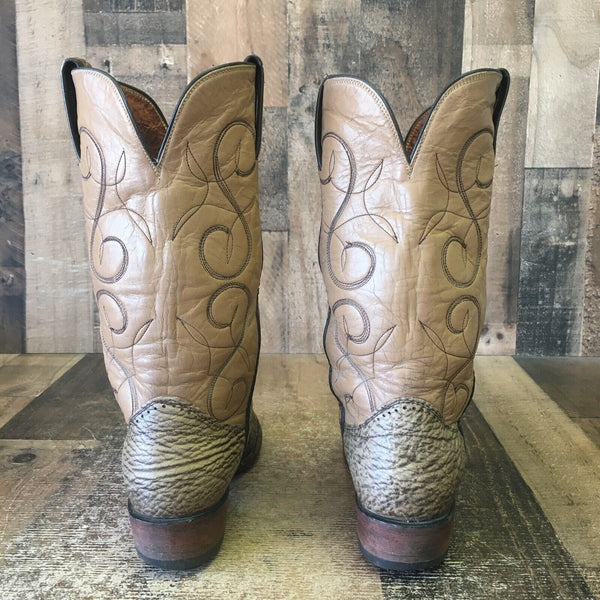 Sanders Vintage Sharkskin Cowboy Boots Womens 9.5 B