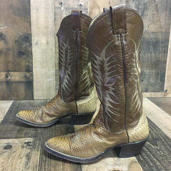 Nocona Vintage Snakeskin Cowboy Boots Womens 6 B