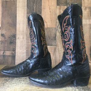 Justin 8933 Full Quill Ostrich Cowboy Boots Mens 11 D