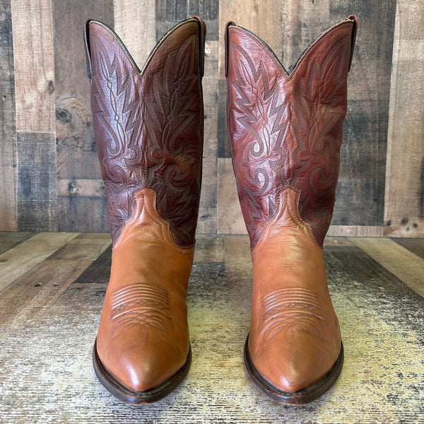 Dan Post 16782 Vintage Brown Extra Wide Cowboy Boots Mens 12 EW