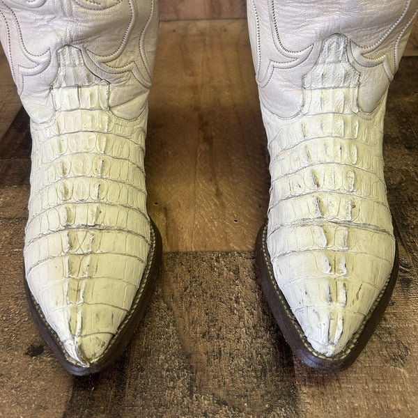 Los Altos Vintage Caiman Tail Cowboy Boots Mens 8