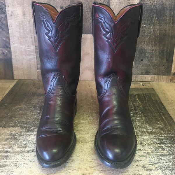 Lucchese 2000 Black Cherry T0083C2 Cowboy Boots Mens 7 D