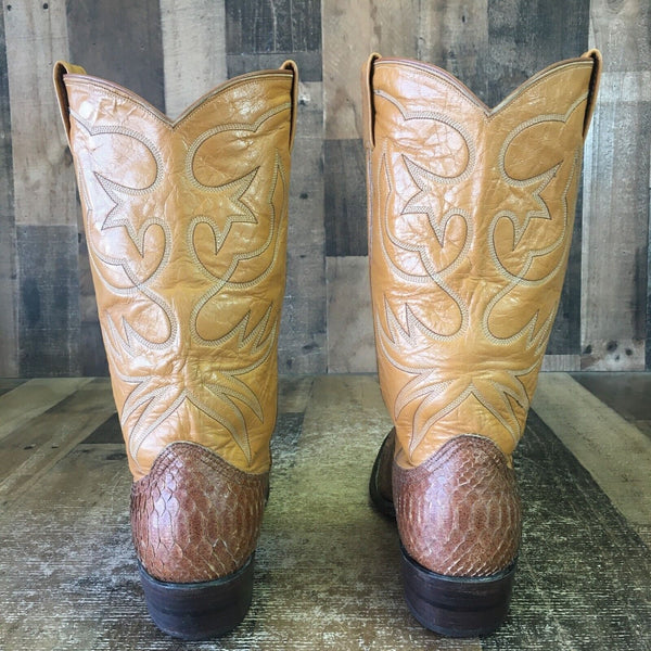 Nocona Vintage Snakeskin Cowboy Boots Womens 9.5 B