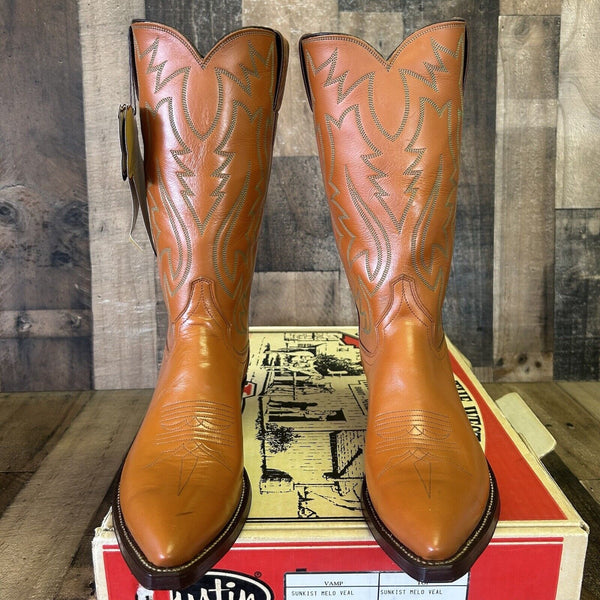 Justin 2015 Vintage Pointed Toe Cowboy Boots Mens 8 A