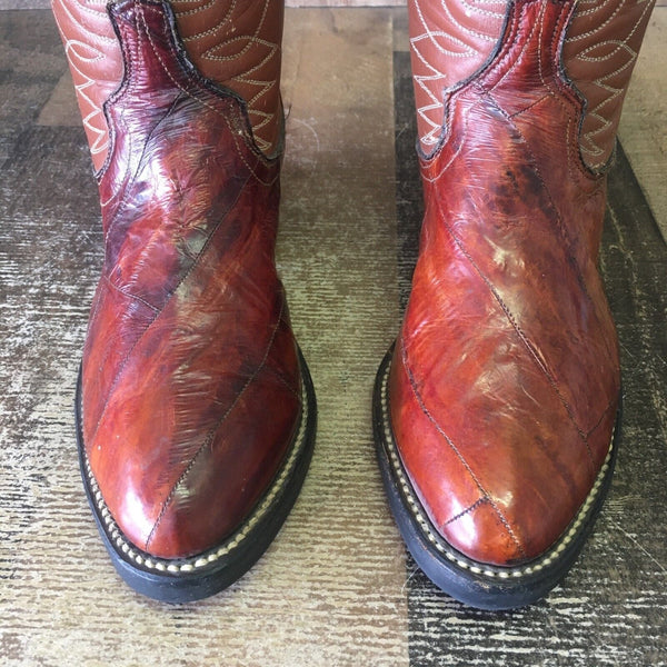 Tony Lama Vintage Eel Gold Label Good Year Sole Cowboy Boots Mens 8 D