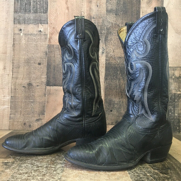 Tony Lama Vintage Teju Lizard Cowboy Boots Mens 8 E