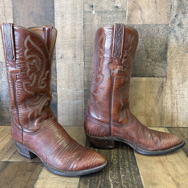 Lucchese Teju Lizard Cowboy Boots Mens 7.5 D