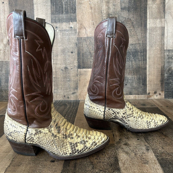 Champion Boot Co Vintage Snakeskin Cowboy Boots Mens 8.5 D