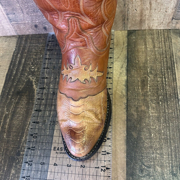 Lucchese Classics Handmade GC5842 Ostrich Leg Inlay Cowboy Boots Mens 9.5 EE