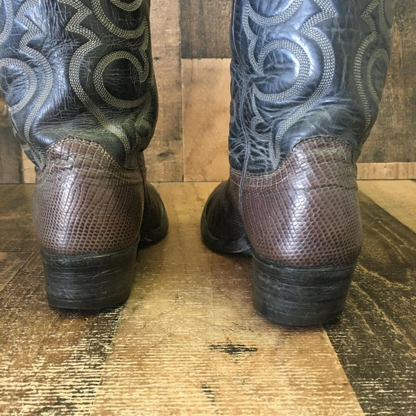 Justin Vintage Lizard Cowboy Boots Mens 8 E