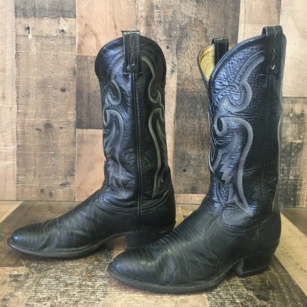 Tony Lama Vintage Teju Lizard Cowboy Boots Mens 8 E