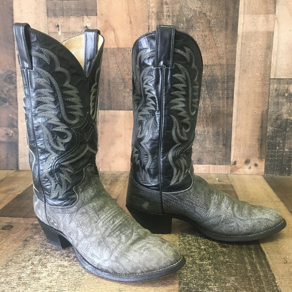 Justin Cowboy J20976 Vintage Sueded Bull Shoulder Cowboy Boots Mens 8.5 D