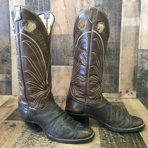 Tony Lama Vintage Gold Label Buckaroo Cowboy Boots Mens 10 B