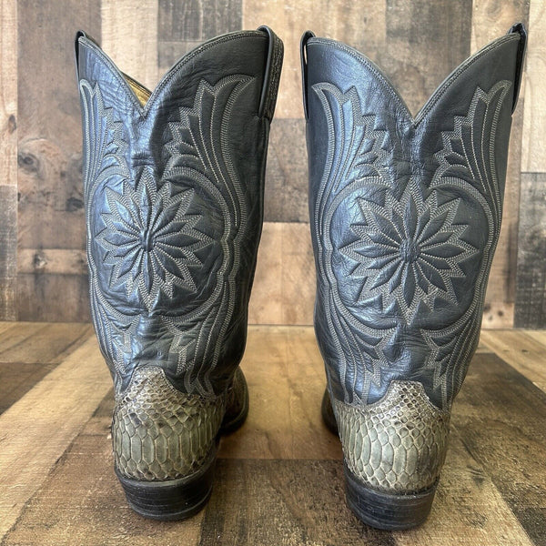 Tony Lama Vintage Gold Label Snakeskin Cowboy Boots Mens 9 D