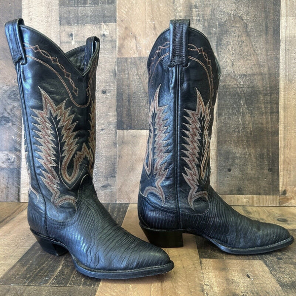 Tony Lama Vintage Teju Lizard Cowboy Boots Womens 5 B