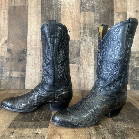 Justin Vintage Lizard Cowboy Boots Mens 11.5 D