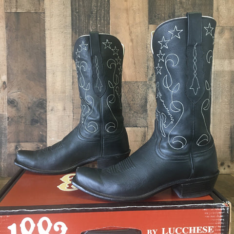 Lucchese 1883 N8107 Embroidered Cowboy Boots Mens 9.5 D