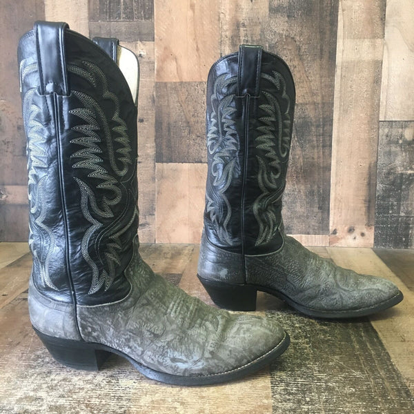 Justin Cowboy J20976 Vintage Sueded Bull Shoulder Cowboy Boots Mens 8.5 D