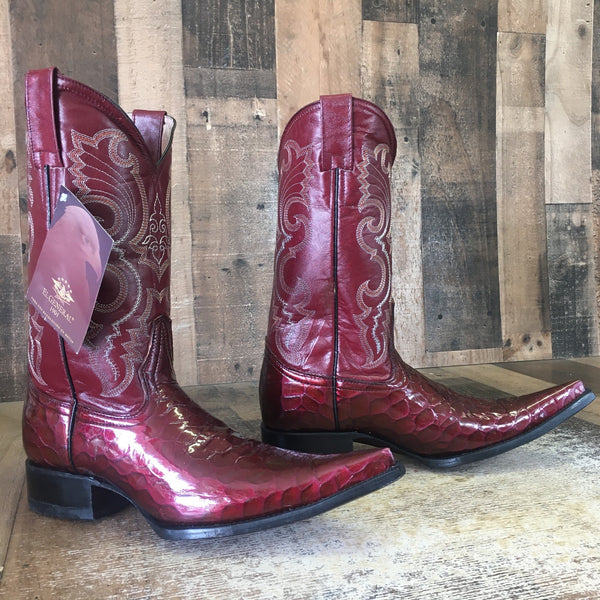 El General Pointed Toe Patent Leather Cowboy Boots Mens 7.5