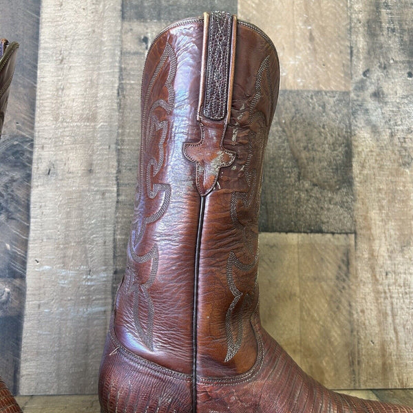 Lucchese Teju Lizard Cowboy Boots Mens 7.5 D