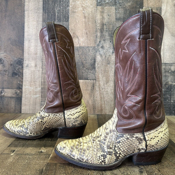 Champion Boot Co Vintage Snakeskin Cowboy Boots Mens 8.5 D