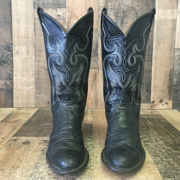 Tony Lama Vintage Teju Lizard Cowboy Boots Mens 8 E