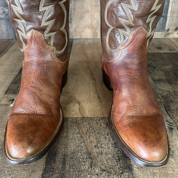 Tony Lama Vintage Gold Label Tall Cowboy Boots Mens 12.5 B