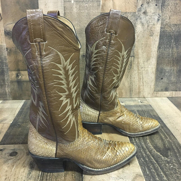 Nocona Vintage Snakeskin Cowboy Boots Womens 6 B