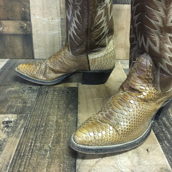 Nocona Vintage Snakeskin Cowboy Boots Womens 6 B