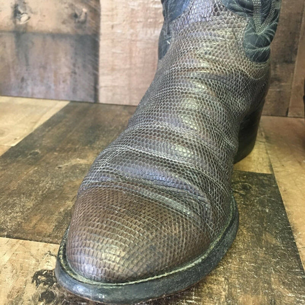 Justin Vintage Lizard Cowboy Boots Mens 8 E