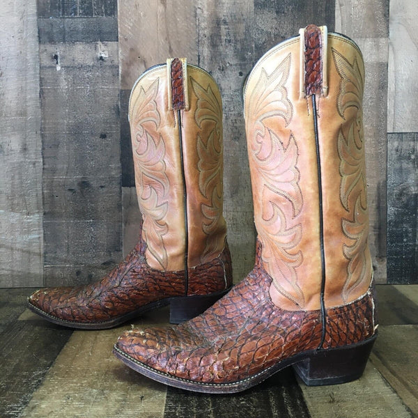 Dan Post Vintage Sea Bass Cowboy Boots Mens 8 D