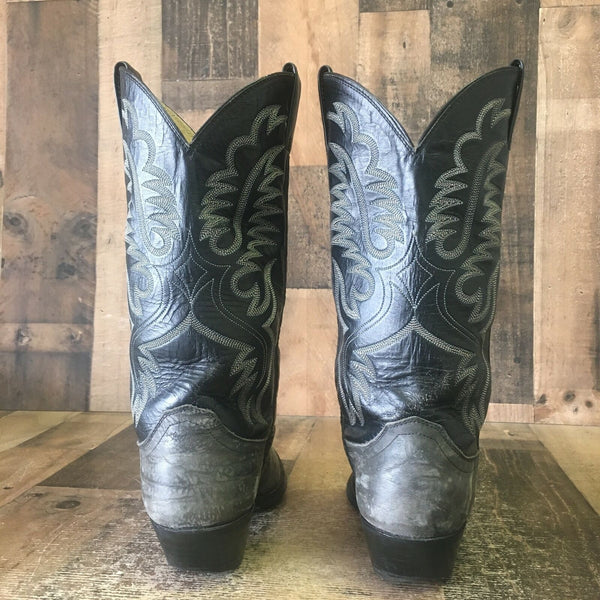 Justin Cowboy J20976 Vintage Sueded Bull Shoulder Cowboy Boots Mens 8.5 D