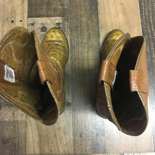 Nocona Vintage Full Quill Ostrich Cowboy Boots Mens 7 D