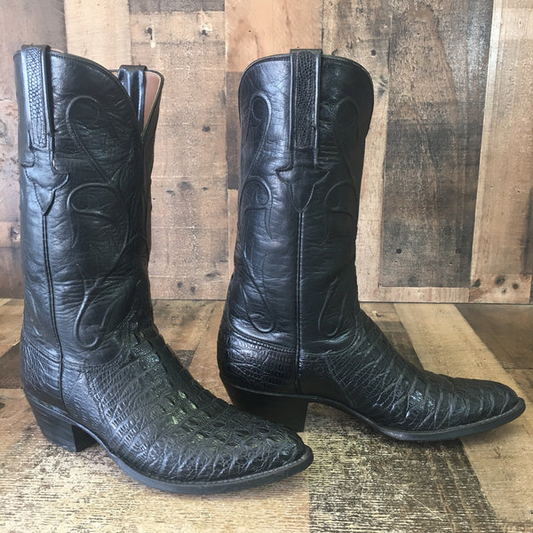 Lucchese L655304 Vtg Lizard Cowboy Boots Mens 8 D