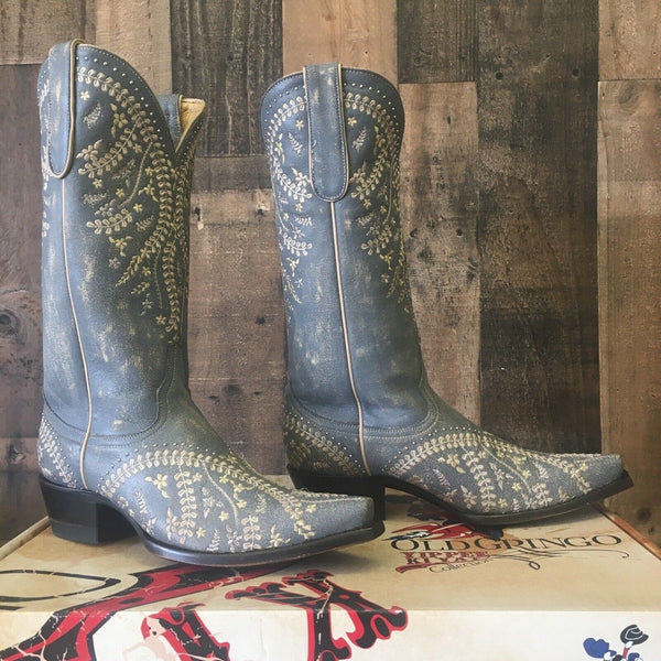 Old Gringo Yippee Kiyay Anya 13” YL344-3 Snip Toe Cowboy Boots Womens 7 B