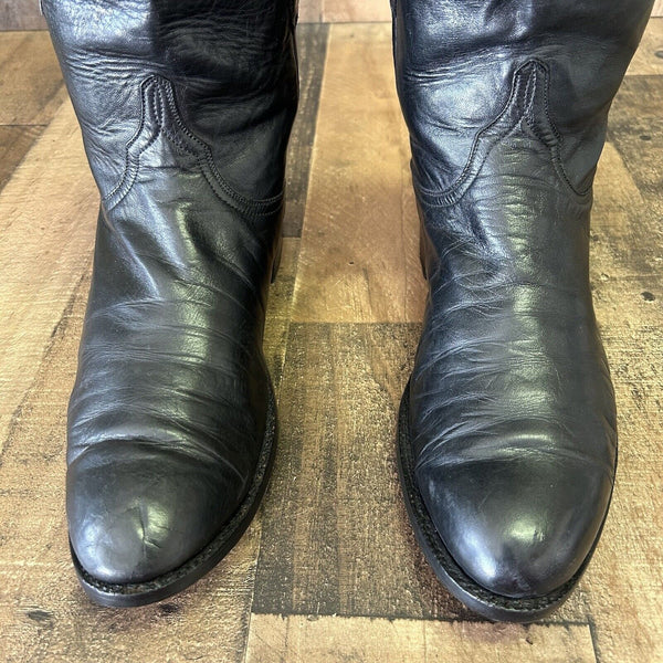 Lucchese L8415 Black Roper Cowboy Boots Mens 11.5 D