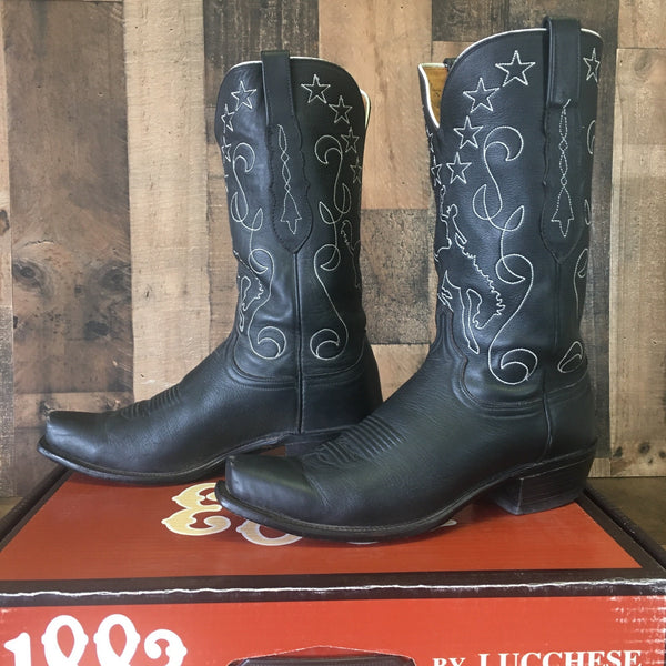 Lucchese 1883 N8107 Embroidered Cowboy Boots Mens 9.5 D