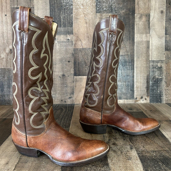 Tony Lama Vintage Gold Label Tall Cowboy Boots Mens 12.5 B