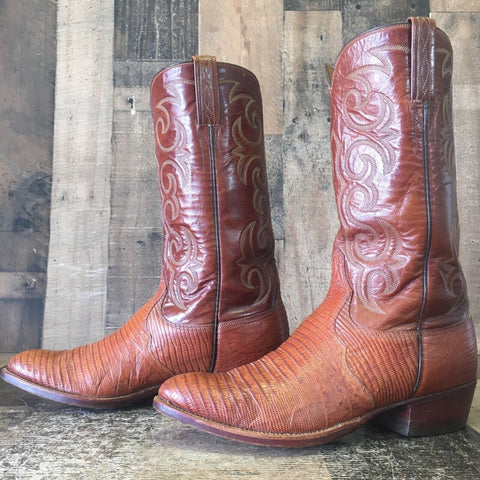 Lucchese San Antonio 2331PX Teju Lizard Cowboy Boots Mens 8 D